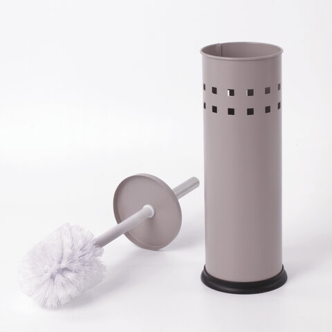 Ершик для унитаза с подставкой, металл, серый, матовый, LAIMA, 604961