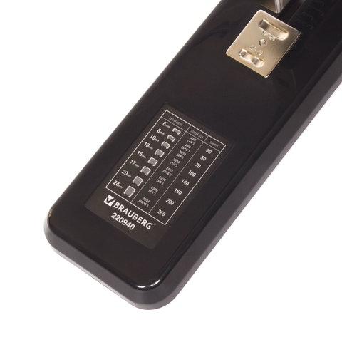 Степлер МОЩНЫЙ №24/6-23/24 BRAUBERG "Heavy duty GT", до 200 листов, черный, 220940