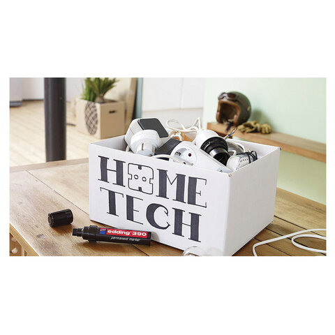 Маркер перманентный (нестираемый) EDDING 390, СИНИЙ, скошенный наконечник, 4-12 мм, E-390/3