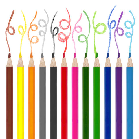 Карандаши цветные ЮНЛАНДИЯ "МИР ЖИВОТНЫХ", 12 цветов, шестигранные, грифель 3 мм, натуральное дерево, 181383