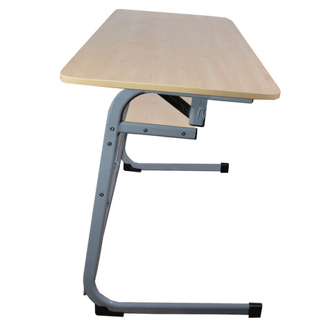 Стол-парта 2-местный, регулируемый угол, "Атлант", 1200х500х520-640 мм, рост 2-4, серый каркас, ЛДСП клён