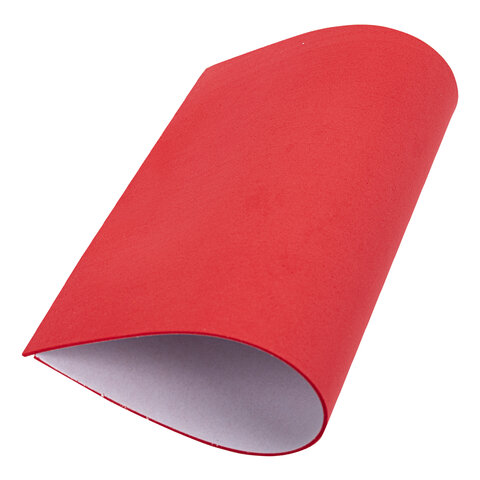 Пористая резина/фоамиран А4, 2 мм, НАБОР, 10 листов, 10 цветов, яркие цвета, самоклеящаяся, ОСТРОВ СОКРОВИЩ, 665099