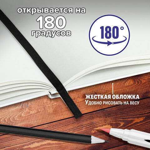 Скетчбук для маркеров 120 г/м2, 148х210 мм, 60 л., твердая обложка, резинка, BRAUBERG ART PREMIERE, Аниме, 115102