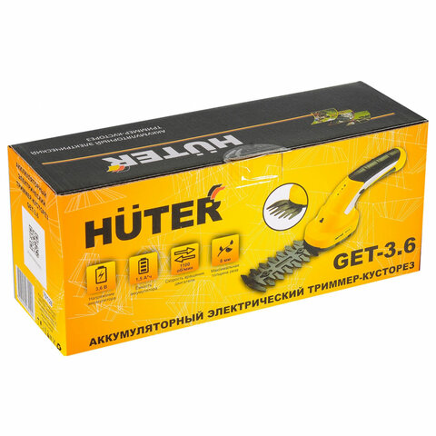 Триммер-кусторез АККУМУЛЯТОРНЫЙ HUTER GET-3.6, 1100 об/мин, 3,6 В, 1,5 Ахч, 70/1/28