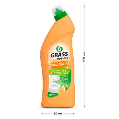 Средство для уборки сантехники и туалета дезинфицирующее 750 мл GRASS DOS-GEL "Сила цитрусов", 125678