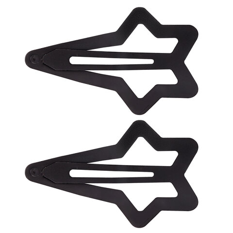 Заколки для волос НАБОР 2 шт., 5,5 см, клик-клак, soft touch, чёрный, MONTE VITA (МОНТЕ ВИТА), 457081