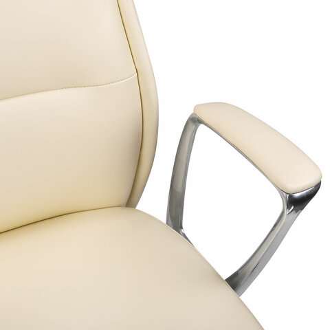 Кресло BRABIX PREMIUM "Adept EX-752", синхромеханизм, алюминий, экокожа, бежевое, 532931