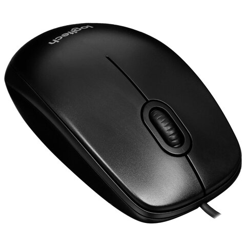 Мышь проводная LOGITECH M100, USB, 2 кнопки + 1 колесо-кнопка, оптическая, черно-серая