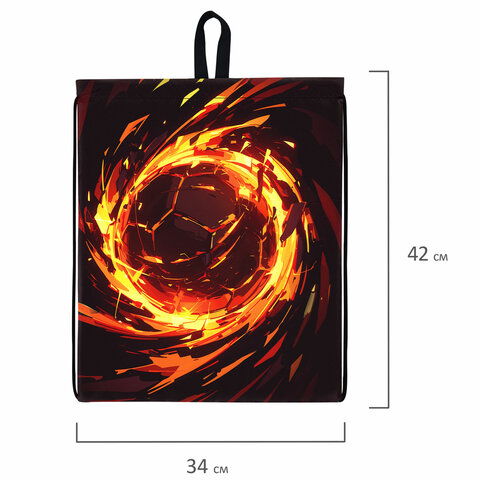 Мешок для обуви BRAUBERG KIDS, с петлей, 42х34 см, "Fire split", 273436