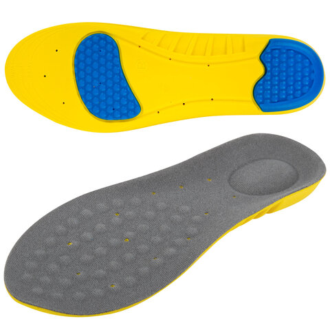 Стельки для обуви с ПЯТОЧНЫМ АМОРТИЗАТОРОМ, материал PU PRO, размер RU 41-44 / EU 42-45, с линиями выреза, SHEGRA (ШЕГРА), 700770