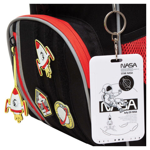 Ранец GRIZZLY анатомическая спинка, с мешком для обуви, для мальчиков, "ASTRONAUT", 33х25х13 см, RAm-385-6/1