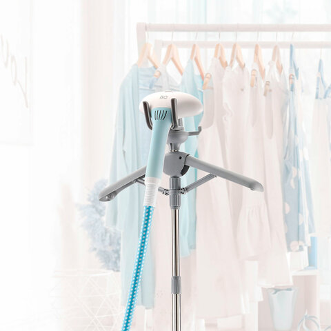 Отпариватель BQ (БИ-КЬЮ) SG5005S, 1800 Вт, пар 35 г/мин, резервуар 1,5 л, 1 режим, 1 насадка, белый/синий, 86195622