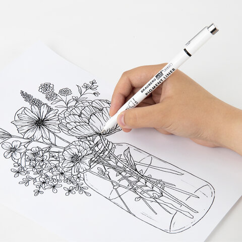 Капиллярные ручки линеры для рисования 3 шт., черные, 0,3/0,4/0,8 мм, BRAUBERG ART DEBUT, 143939