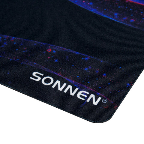 Коврик для мыши SONNEN "NEON WAVE" резина + ткань, 250х200х2 мм, 513958