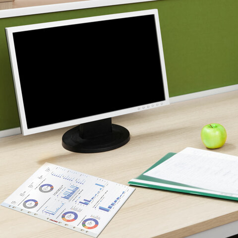 Папки-файлы перфорированные А4 ОФИСМАГ "Стандарт", КОМПЛЕКТ 100 шт., гладкие, 30 мкм, 272680