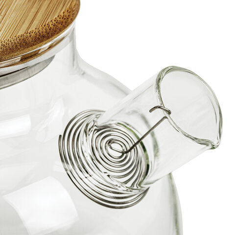 Чайник заварочный 900 мл "Бочонок", жаропрочное стекло, подставка для свечи, сито, DASWERK (ДАСВЕРК), 608646