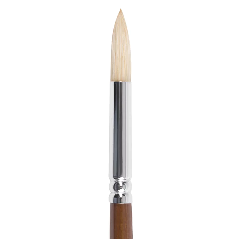 Кисть художественная профессиональная BRAUBERG ART CLASSIC, щетина, круглая, № 8, длинная ручка