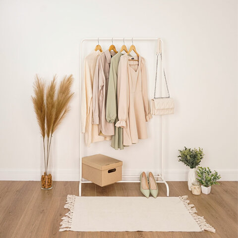 Вешалка для плечиков "Радуга-1", 1500х820х390 мм, металл, белая, ВНП 298 Б