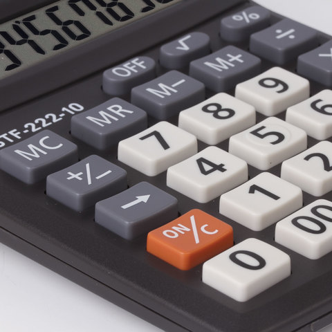 Калькулятор настольный STAFF PLUS STF-222, КОМПАКТНЫЙ (138x103 мм), 10 разрядов, двойное питание, 250419