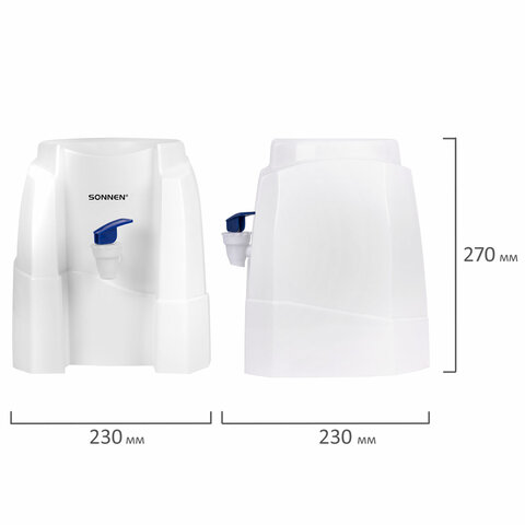 Кулер-водораздатчик БЕЗ НАГРЕВА И ОХЛАЖДЕНИЯ, SONNEN TS-01W, настольный, 1 кран, белый, 456175