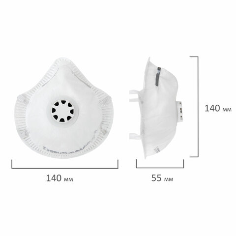 Респиратор противоаэрозольный, средний класс защиты FFP2, с клапаном, формованный, ИСТОК, 892597