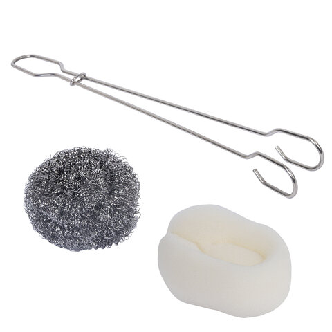 Ершик металлический 32 см кухонный для мытья бутылок и термосов, ДВЕ ГУБКИ в комплекте, LAIMA (ЛАЙМА), 700066