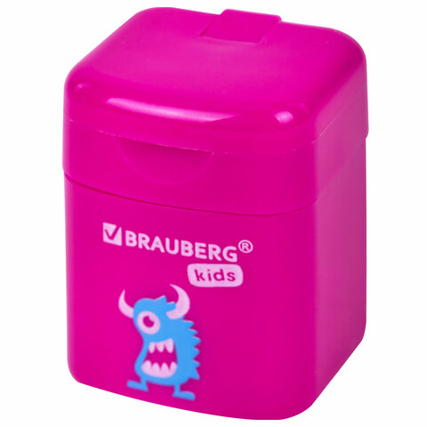 Точилка BRAUBERG KIDS "Монстрик", с контейнером, корпус ассорти, 271946
