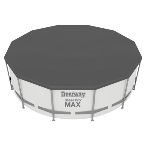 Тент для бассейнов каркасных и с надувным бортом "Fast Set", диаметр 366 см (D 370 см), BESTWAY, 58037