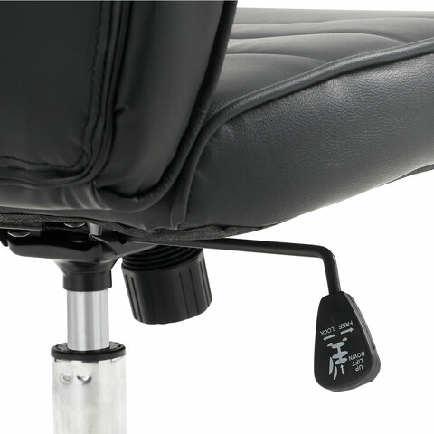 Кресло офисное BRABIX "Stark EX-547", экокожа, хром, черное, 531948