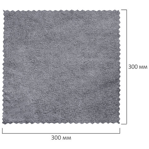 Салфетки из МИКРОФИБРЫ 30х30 см, GRAY, big pack, КОМПЛЕКТ 10 штук, 180 г/м2, LAIMA HOME, 700609