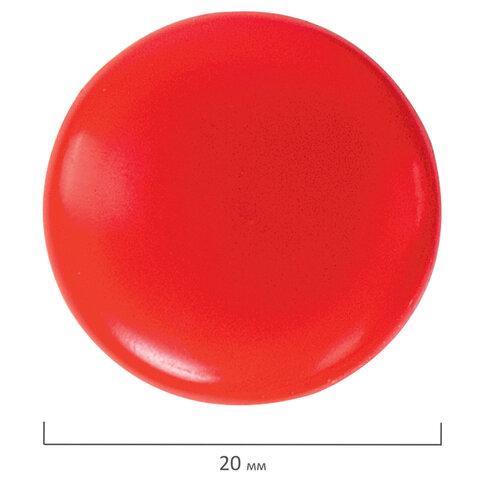 Магниты МАЛОГО ДИАМЕТРА 20 мм, НАБОР 6 шт., ассорти, BRAUBERG "STANDARD", 237469