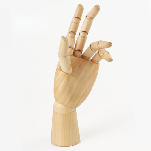 Манекен художественный BRAUBERG ART CLASSIC "РУКА", высота 25 см., женская левая, дерево, 191298