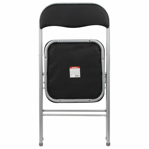 Стул складной BRABIX "Golf CF-007", серебристый каркас, кожзам чёрный, 532891