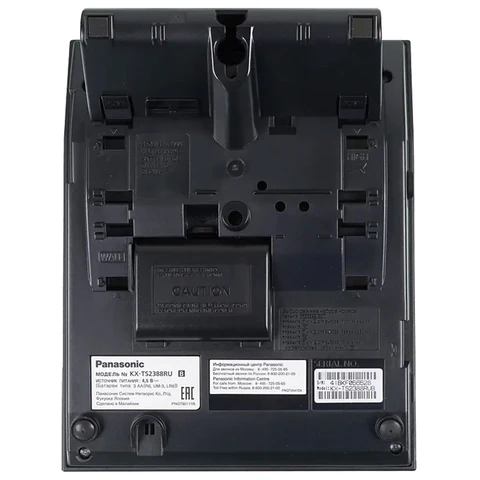 Телефон PANASONIC KX-TS2388RUB, АОН, спикерфон, память 50 номеров в справочнике, тональный/импульсный режим, чёрный