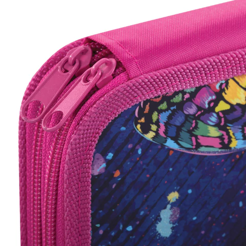 Пенал ЮНЛАНДИЯ, 2 отделения, ламинированный картон, 19х11 см, "Colorful butterfly", 270886