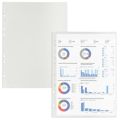 Папки-файлы перфорированные А4 ERICH KRAUSE "Fizzy Clear", КОМПЛЕКТ 100 шт., матовые, 30 мкм, 67330