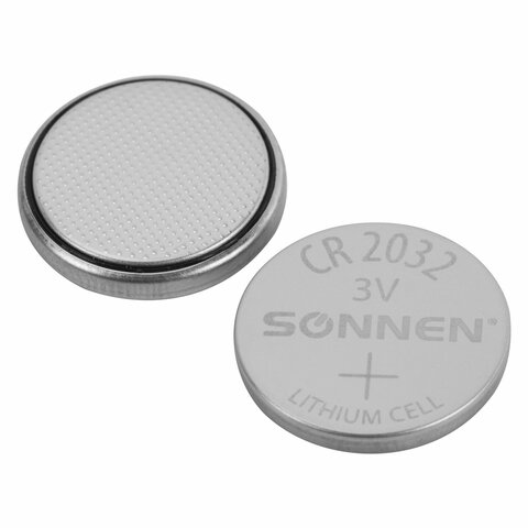 Батарейки литиевые SONNEN Lithium CR2032 "таблетки, дисковые, кнопочные" КОМПЛЕКТ 5 шт., блистер, 455504