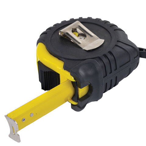 Рулетка измерительная 5 м х 19 мм, обрезиненный корпус, с фиксатором, RABBITEX (РАББИТЕКС) Standard, 671349