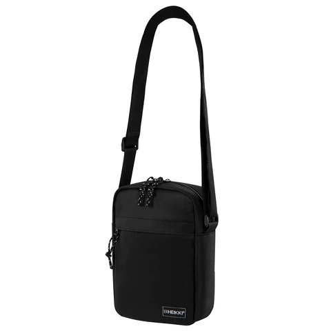 Сумка на плечо HEIKKI COMPACT (ХЕЙКИ), два кармана, черная, 22х17х6 см, 272630