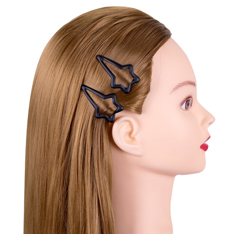 Заколки для волос НАБОР 2 шт., 5,5 см, клик-клак, soft touch, чёрный, MONTE VITA (МОНТЕ ВИТА), 457081