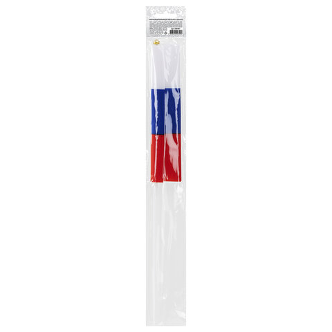 Флаг России ручной 20х30 см, без герба, с флагштоком, BRAUBERG/STAFF, 550181