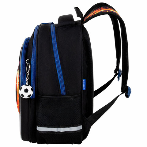 Рюкзак BRAUBERG OPTIMA, 2 отделения, с брелоком, "Burning ball", 3D-панель, 36х27х18 см, 273158