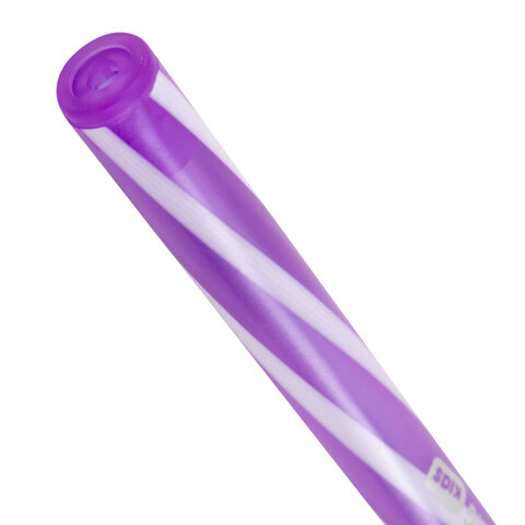 Ручка шариковая масляная BRAUBERG KIDS "TWIST", СИНЯЯ, корпус ассорти, пишущий узел 0,7 мм, линия письма 0,35 мм, 144104