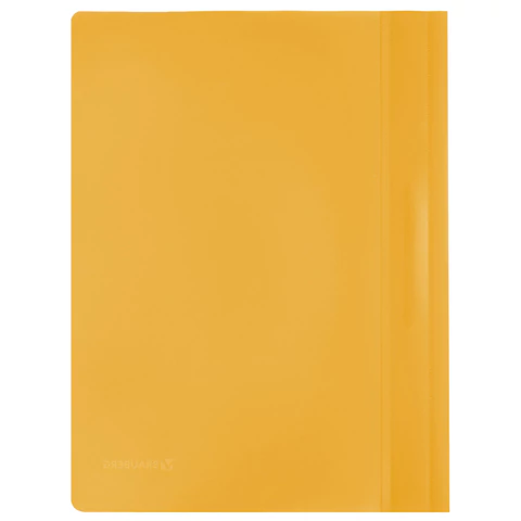Скоросшиватель пластиковый BRAUBERG, А4, 130/180 мкм, желтый, 228671