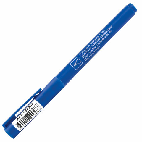 Маркер перманентный BRAUBERG "CLASSICLine", СИНИЙ, тонкий наконечник 1 мм, 150297