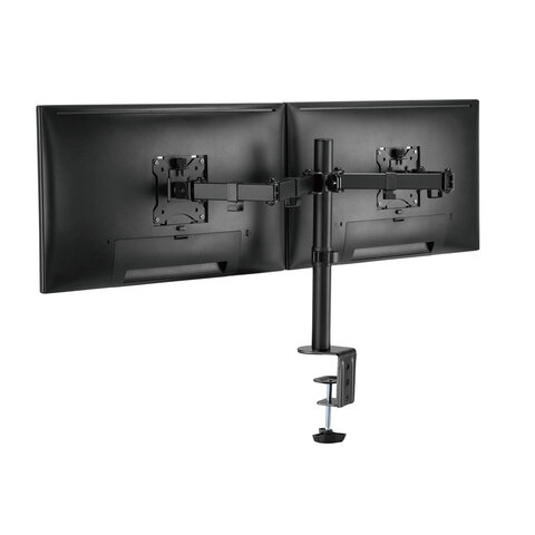 Кронштейн для двух мониторов настольный VESA 75х75, 100х100, 17"-32", до 16 кг, SONNEN STATIC, 455943