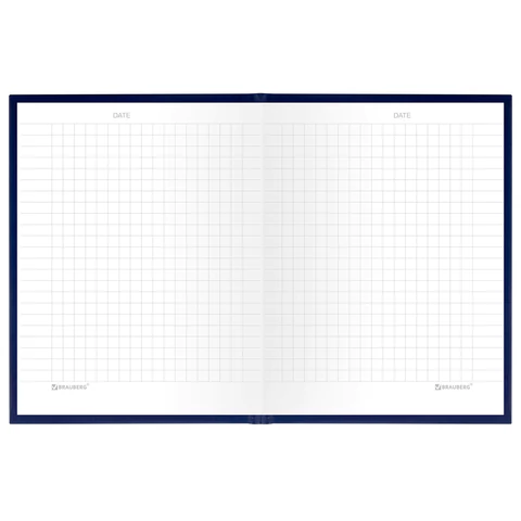 Блокнот МАЛЫЙ ФОРМАТ 110х147 мм, А6, 80 л., твердый, клетка, BRAUBERG "Minimal", синий, 116447