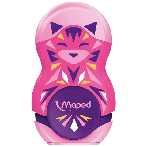 Точилка с ластиком MAPED "LOOPY Mini Cute", с контейнером, корпус ассорти, 049113