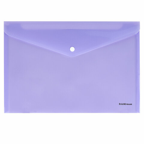 Папка-конверт с кнопкой ERICH KRAUSE "Diagonal Pastel", А4, до 120 л., непрозрачная, ассорти, 0,18 мм, 50322