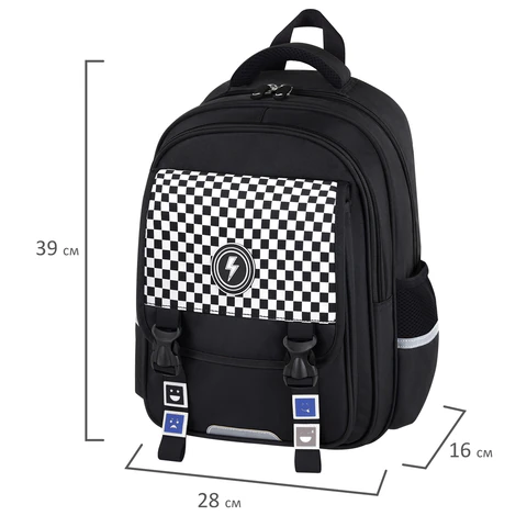 Рюкзак BRAUBERG SNAP, 2 отделения, 3 кармана, "Stylish checks", 39х28х16 см, 273130